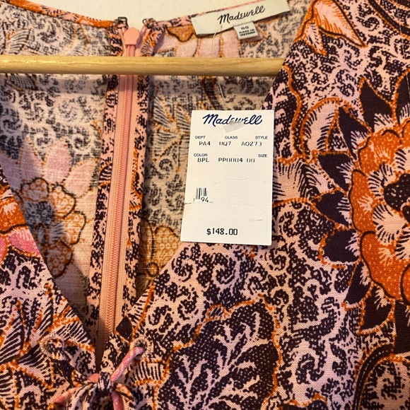 NWT MADEWELL FLORAL MAXI DRESS SIZE 00 - Picture 6 of 6